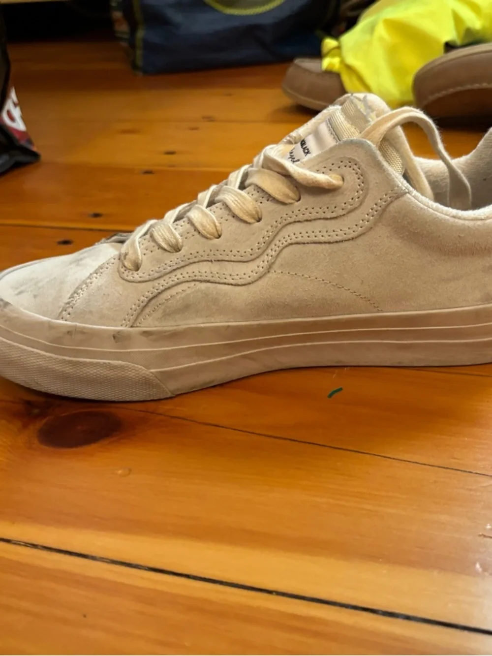 BRANDBLACK no-name suede Men's Low-Top LaceUp Sneakers in Cream 8.5 terry lining